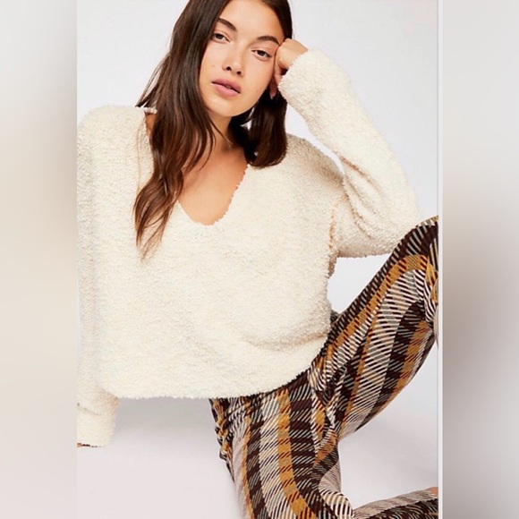 Free People Sweaters - Free People | Popcorn Pullover Cropped Sweatshirt/Sweater - Size XS